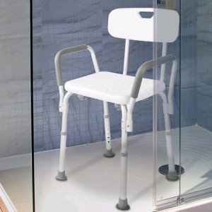 Taboret łazienkowy krzesło z oparciem do wanny pod prysznic regulowane 3