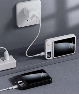 SZYBKI BEZPRZEWODOWY MAŁY POWER BANK MagSafe INDUKCYJNY 5000mAh 22,5W USB-C 4