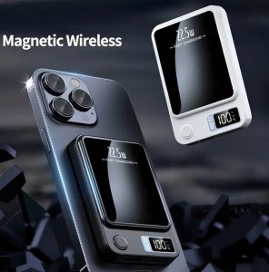 SZYBKI BEZPRZEWODOWY MAŁY POWER BANK MagSafe INDUKCYJNY 5000mAh 22,5W USB-C 9