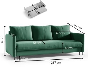 SOFA BELISSA kanapa z funkcja spania z pojemnikiem 3