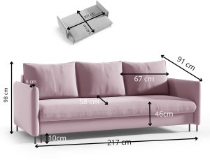 SOFA BELISSA kanapa z funkcja spania z pojemnikiem 4