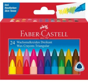 FABER-CASTELL Wachsmalstifte dreikant 24-er Kartonetui 1