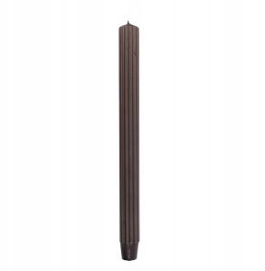 Świeca stołowa długa ryflowana DONAU HOME, 25x300 mm, 4 szt., brązowa 1