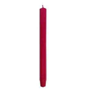 Świeca stołowa długa ryflowana DONAU HOME, 25x300 mm, 4 szt., czerwona 1