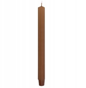 Świeca stołowa długa ryflowana DONAU HOME, 25x300 mm, 4 szt., karmelowa 1