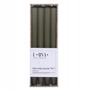 Świeca stołowa długa ryflowana DONAU HOME, 25x300 mm, 4 szt., khaki 2