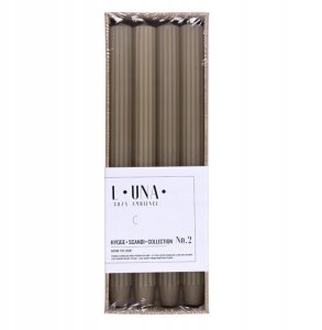 Donau Home Świeca stołowa długa ryflowana DONAU HOME, 25x300 mm, pieprz 2