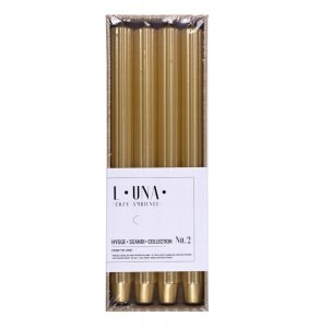 Donau Home Świeca stołowa długa ryflowana DONAU HOME 25x300 mm 4 szt. złota 2