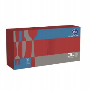 Serwetki AFH AHA, 2-warstwowe, składanie 1/4, 33x33cm, 250 szt., czerwone 2