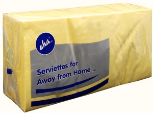 Serwetki AFH AHA, 2-warstwowe, składanie 1/4, 33x33cm, 250 szt., pastelowo żółte 1