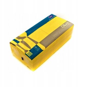 Serwetki AFH AHA, 2-warstwowe, składanie 1/4, 33x33cm, 250 szt., pastelowo żółte 2