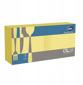 Serwetki AFH AHA, 2-warstwowe, składanie 1/4, 33x33cm, 250 szt., pastelowo żółte 3