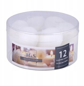 Świeca pływająca pastylka DONAU HOME, 48x28 mm, 12 szt., biała 2