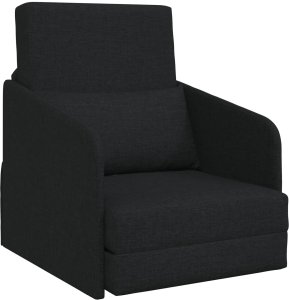 vidaXL Sofa Czarna Poliester, Drewno 200 x 60 x 62 cm Ergonomiczna 2