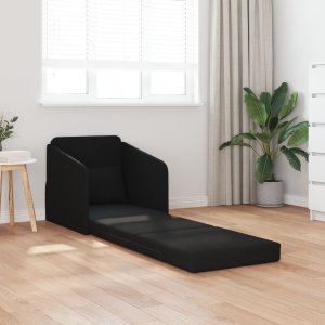 vidaXL Sofa Czarna Poliester, Drewno 200 x 60 x 62 cm Ergonomiczna 3