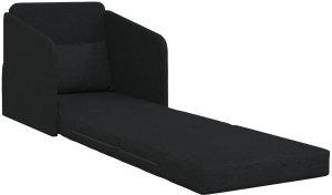 vidaXL Sofa Czarna Poliester, Drewno 200 x 60 x 62 cm Ergonomiczna 4