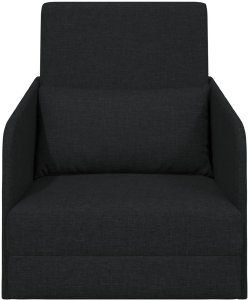 vidaXL Sofa Czarna Poliester, Drewno 200 x 60 x 62 cm Ergonomiczna 5