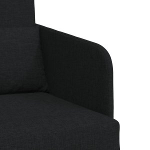 vidaXL Sofa Czarna Poliester, Drewno 200 x 60 x 62 cm Ergonomiczna 8