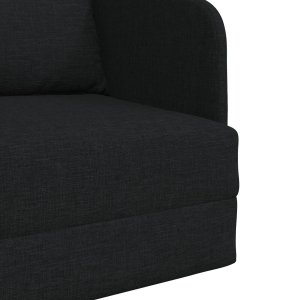 vidaXL Sofa Czarna Poliester, Drewno 200 x 60 x 62 cm Ergonomiczna 9