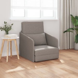 vidaXL Sofa Łóżko na Podłodze Taupe Poliester Sofa Łóżko Prostokątna 1