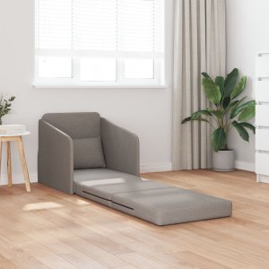 vidaXL Sofa Łóżko na Podłodze Taupe Poliester Sofa Łóżko Prostokątna 3