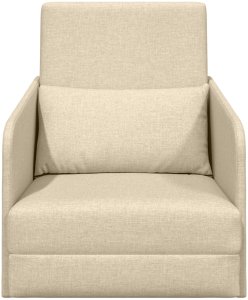 vidaXL Sofa Łóżko na Podłogę Kremowa Tkanina Średnia Trwała 5