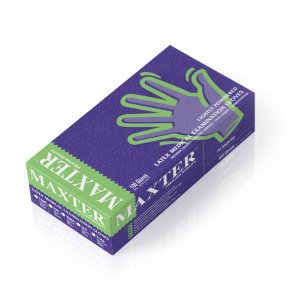 Rękawice lateksowe pudrowe MAXTER, 100 szt., XL 6