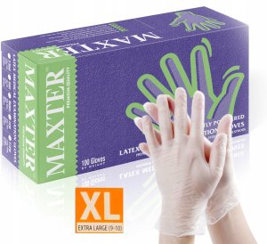 Rękawice lateksowe pudrowe MAXTER, 100 szt., XL 7