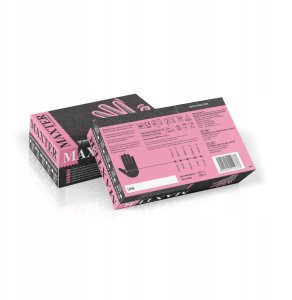 Rękawice nitrylowe bezpudrowe MAXTER, 100 szt., rozmiar M, czarne 4