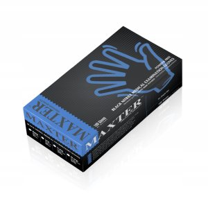 Rękawice nitrylowe bezpudrowe, MAXTER 6.0, 100 szt., rozmiar M, czarne 4