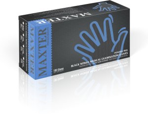 Rękawice nitrylowe bezpudrowe, MAXTER 6.0, 100 szt., rozmiar M, czarne 5
