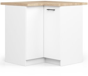 MEBLE KUCHENNE ZESTAW NAROŻNY Z WITRYNĄ OLIWIA 3M H720 BIAŁY 12