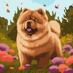 Malowanie po numerach IDEYKA, 40x40 cm, uroczy chow chow, 1 szt. 1