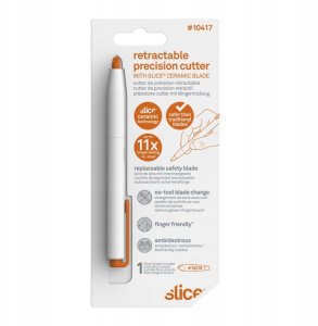Nóż bezpieczny SLICE 10417, blister, biało-pomarańczowy 2