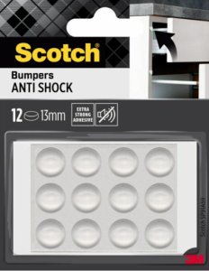 Odbojniki wygłuszające SCOTCH, samoprzylepne, okrągłe, 13mm, 12 szt., przezroczyste 1
