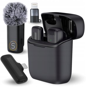 Mikrofon Krawatowy Bezprzewodowy do Telefonu USB C Xiaomi Samsung Oppo 1