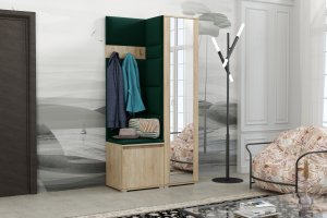 Tapicerowana garderoba Noris VI z lustrem - sonoma + tkanina Trinity 28 2