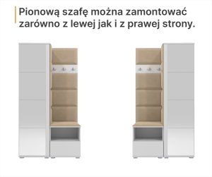 Tapicerowana garderoba Noris VI z lustrem - sonoma + tkanina Trinity 28 5