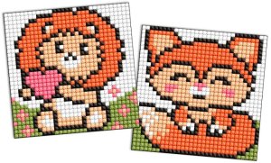 Diamentowa mozaika na magnesie IDEYKA, 9x9 cm, kids, czerwone zwierzęta, 2 szt. 4