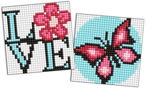 Diamentowa mozaika na magnesie IDEYKA, 9x9 cm, kids, pełen wdzieku motyl, 2 szt. 4