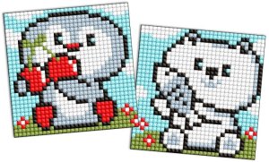 Diamentowa mozaika na magnesie IDEYKA, 9x9 cm, kids, pingwin i niedźwiadek, 2 szt. 4