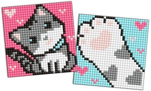 Diamentowa mozaika na magnesie IDEYKA, 9x9 cm, kids, szary puszysty, 2 szt. 4