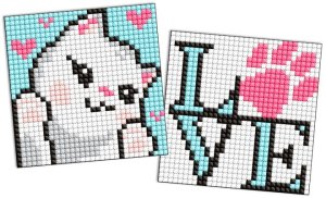 Diamentowa mozaika na magnesie IDEYKA, 9x9 cm, kids, uroczy kotek, 2 szt. 4