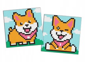 Diamentowa mozaika na magnesie IDEYKA, 9x9 cm, kids, zabawne psy, 2 szt. 1