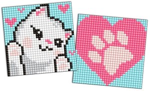 Diamentowa mozaika na naklejce IDEYKA, 9x9 cm, kids, białe łapy, 2 szt. 4