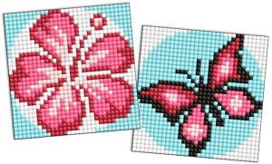 Diamentowa mozaika na naklejce IDEYKA, 9x9 cm, kids, kolor różowy, 2 szt. 4