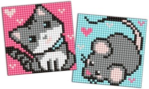 Ideyka Diamentowa mozaika na naklejce IDEYKA, 9x9 cm, kids, gray friends, 2 szt. 4