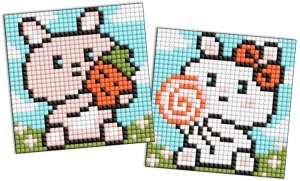 Diamentowa mozaika na naklejce IDEYKA, 9x9 cm, kids, śliczne króliczki, 2 szt. 4