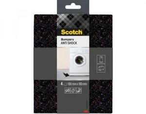 Gumowe podkładki antywibracyjne SCOTCH, 100x100mm, 4 szt., czarne 1