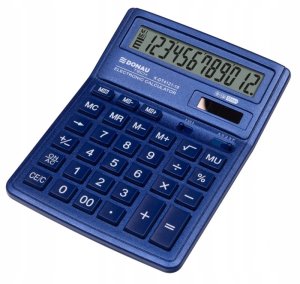 Kalkulator biurowy DONAU TECH, 12-cyfr. wyświetlacz, wym. 190x143x40 mm, granatowy 4